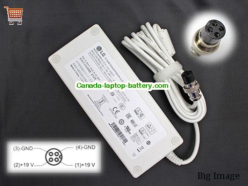 Canada Genuine White LG DA-120D19 AC Adapter  19.0v 6.32A 120.08W Power Supply Metal 4 holes tip Power supply 