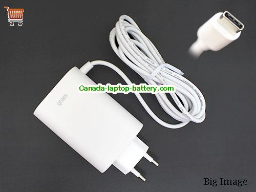 Canada Genuine LG White ADT-65DSU 65W Type C Adapter USB-PD 20v 3.25A Power Supply Power supply 