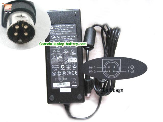 Canada Genuine Lishin 0219B1875 AC adapter 18v 4.17A 75W Power Supply 4 Pin Power supply 