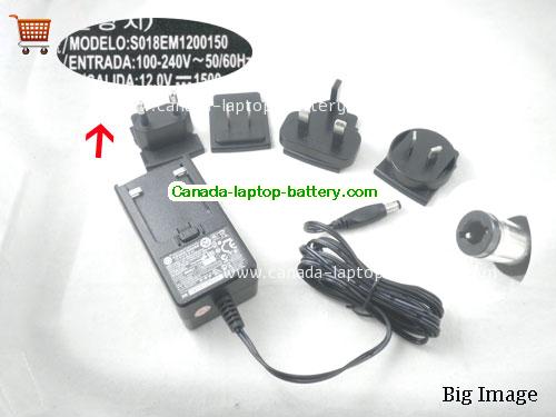 Canada Genuine Power Supply S018EM1200150 12.0V 1500mA Switching Ac Adapter Power supply 