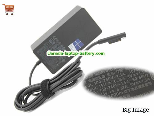 MICROSOFT SURFACE BOOK 2 (ALL VERSIONS) Laptop AC Adapter 15V 6.33A 102W