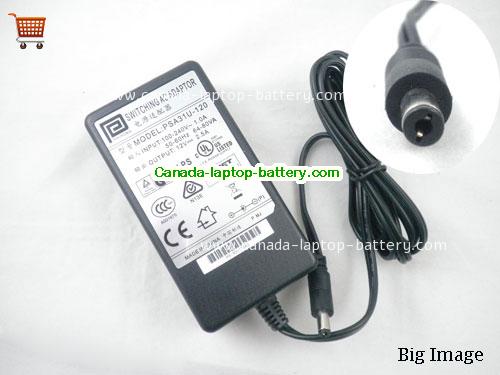 PHIHONG  12V 2.5A AC Adapter, Power Supply, 12V 2.5A Switching Power Adapter