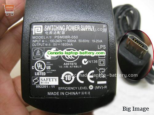 Canada GENUINE PHIHONG PSM08R-050 5V 1.6A Ac Adapter Power supply 