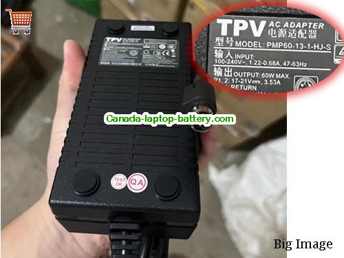 Canada Genuine TPV PMP60-13-1-HJ-S ac adapter 17v-21V 3.53A 60W PSU for c271P4 C240P4 Series Monitor Power supply 
