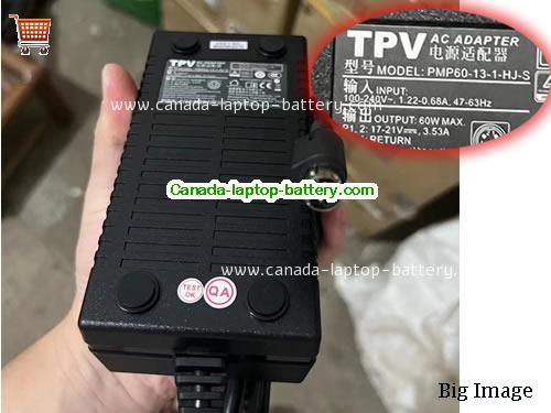 Canada Genuine TPV PMP60-13-1-HJ-S ac adapter 17v-21V 3.53A 60W PSU for c271P4 C240P4 Series Monitor Power supply 