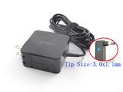ASUS 19V 2.37A 45W Laptop Adapter, Laptop AC Power Supply Plug Size 3.0 x 1.1mm 