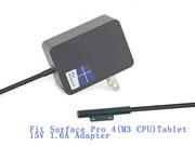 MICROSOFT 15V 1.6A 24W Laptop Adapter, Laptop AC Power Supply Plug Size 