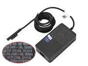 MICROSOFT 15V 2.58A 44W Laptop Adapter, Laptop AC Power Supply Plug Size 